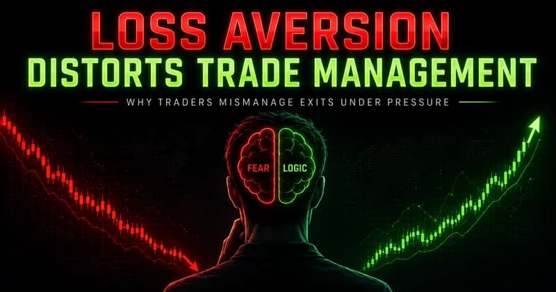 Academic trade chart cover showing loss aversion with early winner exits and held losers