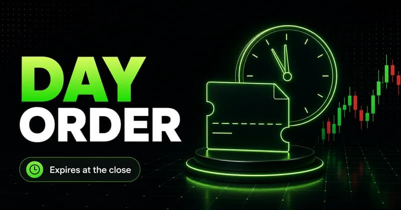 Neon order ticket with a clock beside a DAY ORDER headline