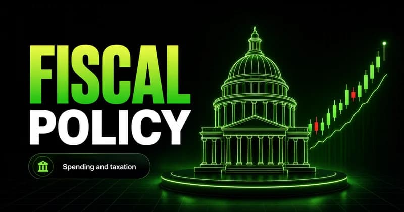 Neon domed capitol building beside a FISCAL POLICY headline