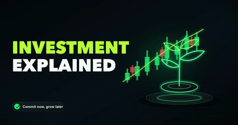 Neon plant sprouting from a coin beside an INVESTMENT EXPLAINED headline