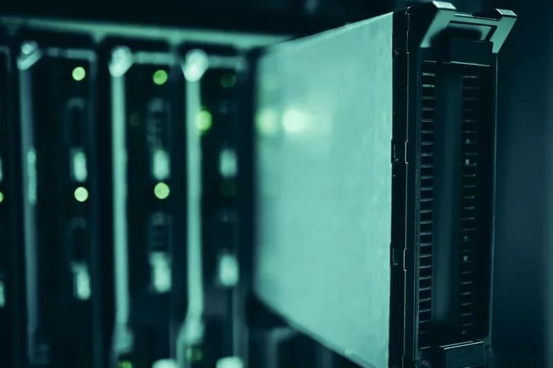 NVIDIA AI infrastructure visualized as a high-density data center server rack