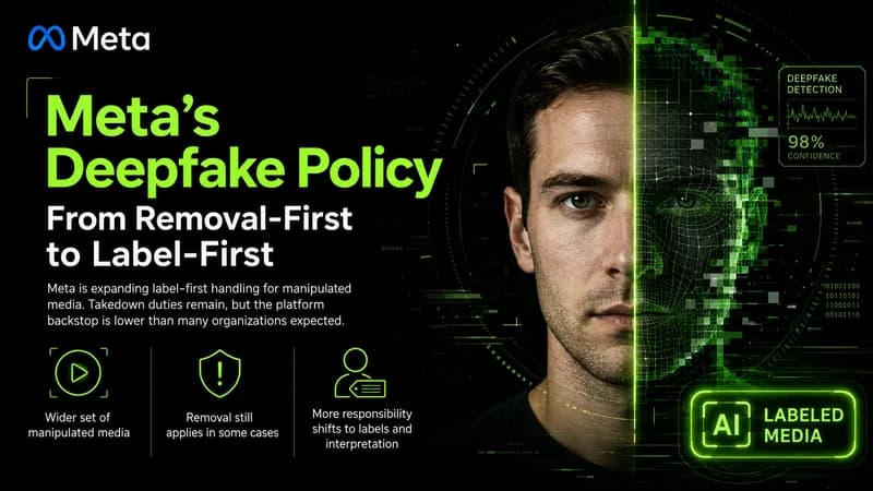 Meta deepfake labeling policy and social media content moderation risk